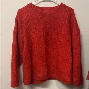 Old Navy Vibrant Red Textured Sweater
